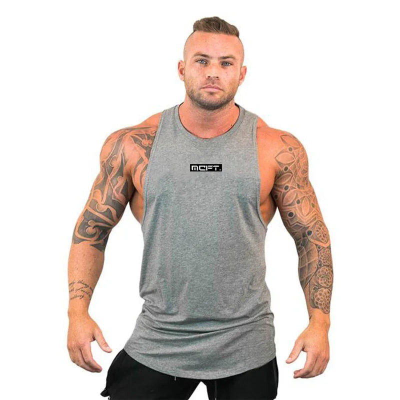 Gym Warriors Fashion Cotton Sleeveless Shirts Tank Top Men Fitness Shirt Mens