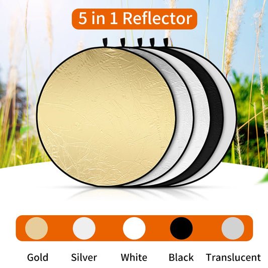 SUPON 60CM 80CM 110CM 5 in 1 Reflector Photography for Flash