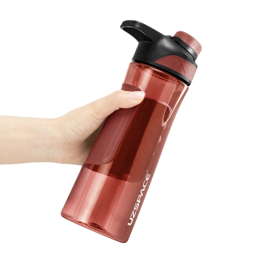 New UZSPACE Water Bottle BPA Free Shaker Portable Sport Plastic Cup Gym Kettle