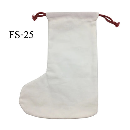 RubySub White Canvas Sublimation Christmas Stockings Sublimation Blank