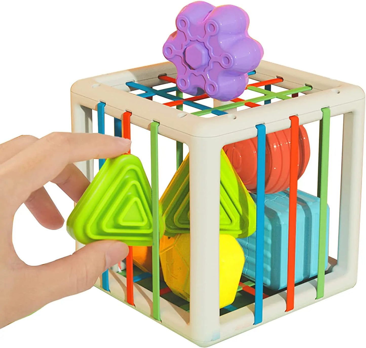 Baby Shape Sorter Toy Montessori Sensory Cube Sorting Toys