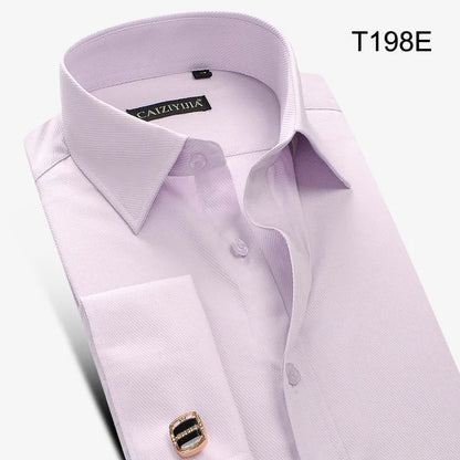 Men's Dress Shirt French Cuff Button Tuxedo Shirt With Cufflinks Long Sleeve