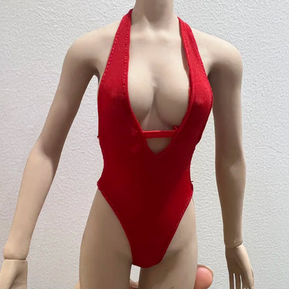 1/6 Scale Sexy Girl Bikini Women's Open Chest One-Piece Swimsuit