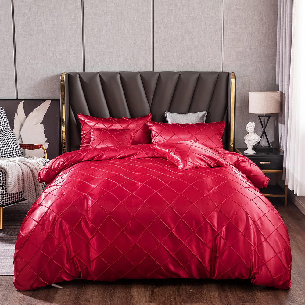 Drop Shipping Luxury Satin Silk Fabric Duvet Covers and Bedding Sheet Sets