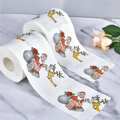 New Year Gifts 22m/Roll Santa Claus Reindeer Christmas Toilet Paper Christmas