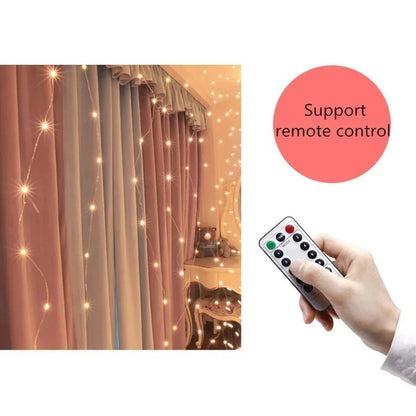 6m/3m LED Curtain Garland 8 Modes USB Remote Control  New Year 2025