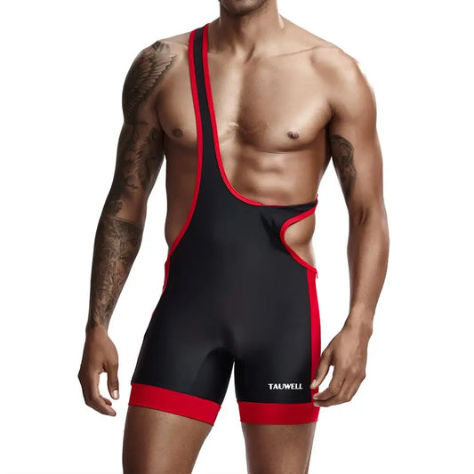 Mens Undershirts Slim Bodysuit Shaper Wrestling Singlets Jumpsuits Sexy