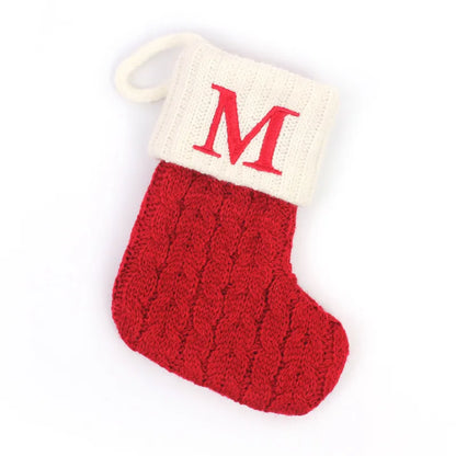 Letters Christmas Stocking New Knitting Christmas Tree Pendant Decorations