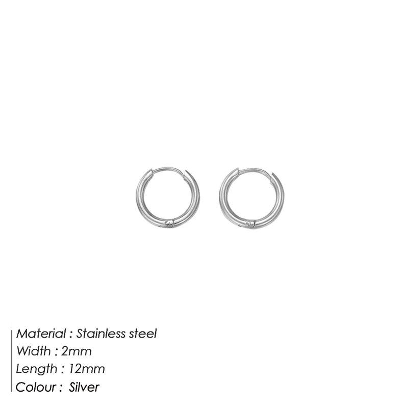 eManco Circle Round Buckles Earring Stainless Steel Earrings Minimalist Trendy