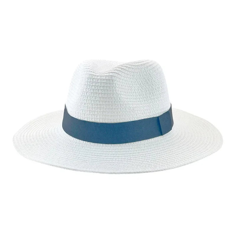 Hats for Women Bucket Sun Hats Ribbon Band Men Hat Straw Summer Panama Formal