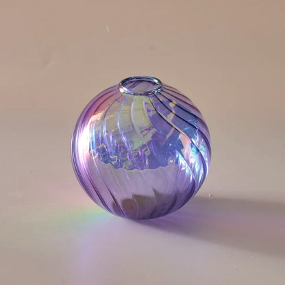 Iridescent Ball Vases Decoration Home Living Room Flower Pot for Interior Glass