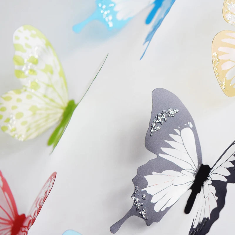 18Pcs/Set 3d Crystal Butterfly Wall Sticker Beautiful Butterflies Art