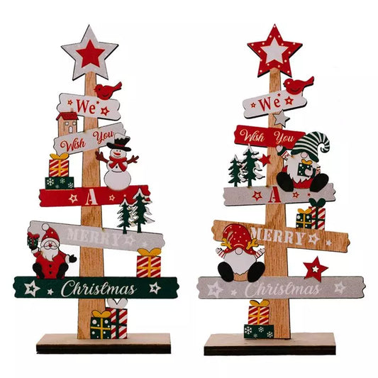 Desktop Christmas Tree Santa Claus DIY Decoration Wooden Christmas Signs