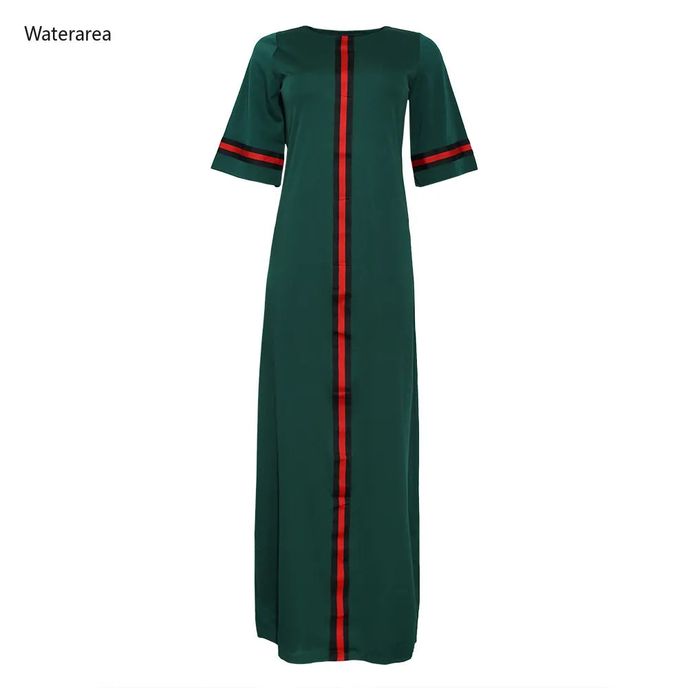 2019 New Dress S-3xl Women O-Neck Half Sleeves Ribbon