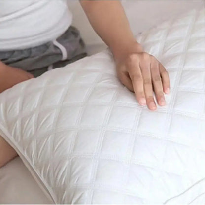 J7 White Soft Feather Fabric Pillow Sleep Pillow  Stretch Neck Pillow