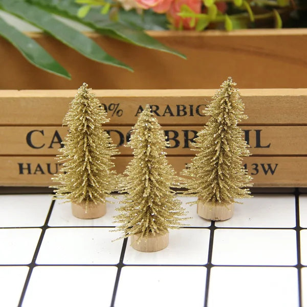 10pcs/Lot 65mm Christmas Trees Small Pine Trees Mini Trees Placed in the Desktop