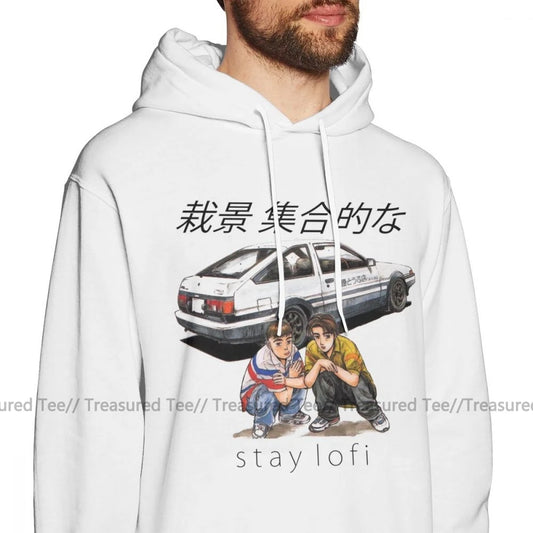 Initial D Hoodie Initial LoFi Hoodies Black XXL Pullover