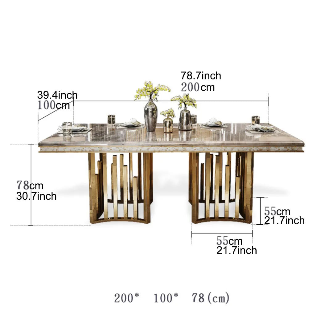 Modern Marble Dining Tables Modern Rectangular Gold Stainless Dining Table