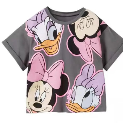 Mickey Cartoon T-Shirt for Boys Clothes Summer Thin Round Collar Disney