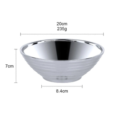 Stainless Steel Soup Bowl Gift Double Layer Anti-Scalding Tableware