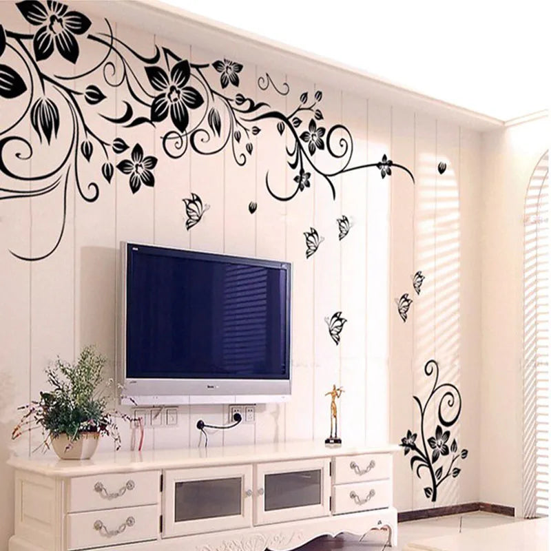 Hot DIY Wall Art Decal Decoration Fashion Romantic Flower Wall Sticker