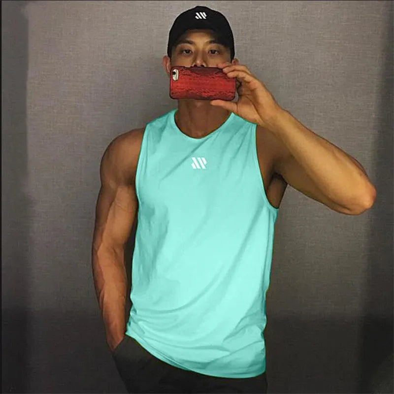 2024 Mens Fitness Gyms Tank Top Men Fitness Sleeveless Shirt Male Mesh