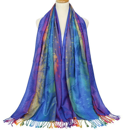 Fashion Jacquard Autumn and Winter Cotton Woman Scarf Pashmina Shawl Long