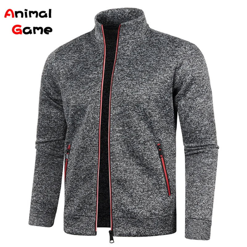 New Men's Collar Hoodies Sweatshirt Zipper Stand Collar Pullover Men