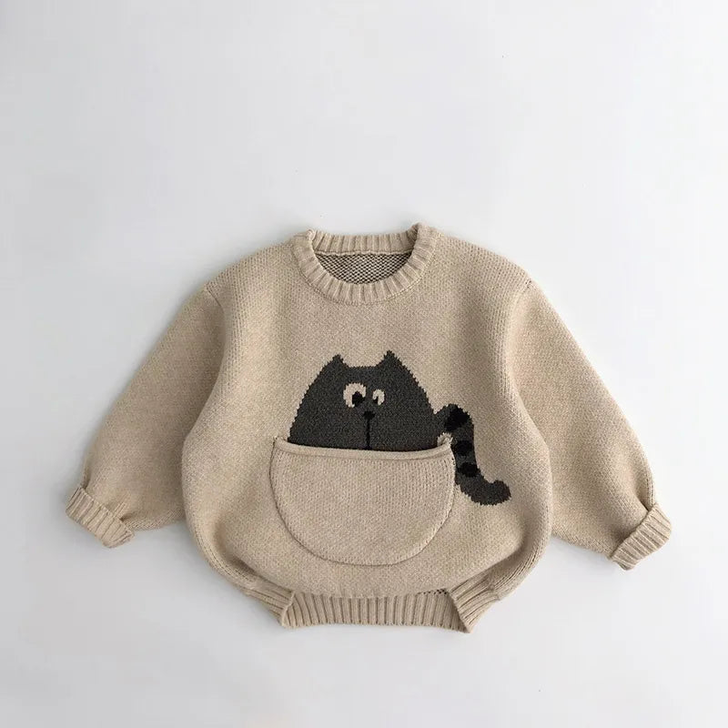 MILANCEL Kids Baby Clothes Sweaters Pullover Cartoon Boys Girls Knitwear Korean