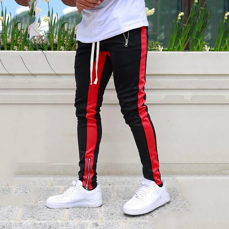 Mens Joggers Casual Pants Fitness Sweatpants Sports Track Pants Mens Zipper