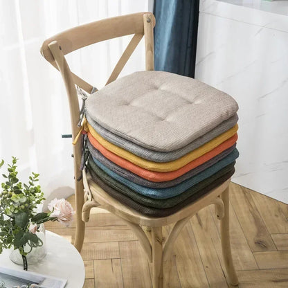 Nordic Multi Color Breathable Chair Cushion With Straps Dining Room Seat