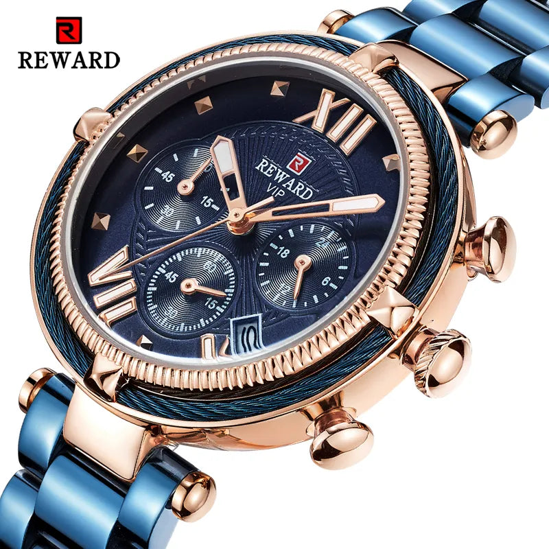 REWARD Luxury Fashion Women Watches Waterproof Casual Quartz Ladys