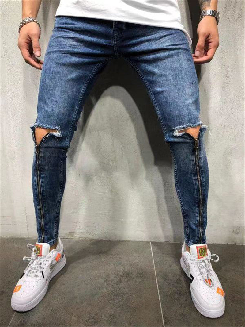 Non-Ripped Mens Jeans Denim Distressed Skinny Jeans Stretch Jeans for Men