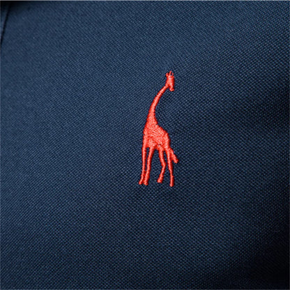 2021 New Summer Cotton POLO Shirt Men Giraffe Brand Embroidery Polo Shirt Men