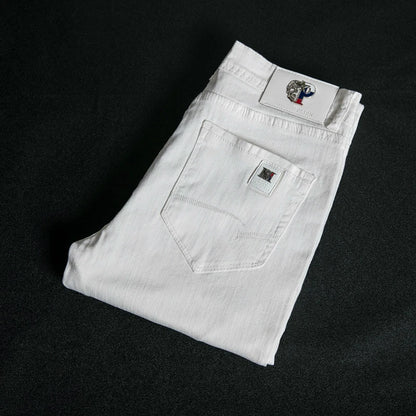 New Men Stretch Skinny Jeans Fashion Casual Slim Fit Denim Trousers white pants