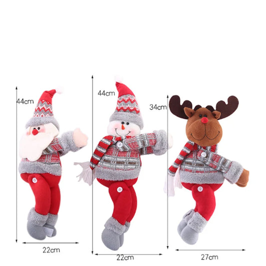 Home Christmas Decoration Elk Snowman Doll Curtain Door Curtain Button 2024