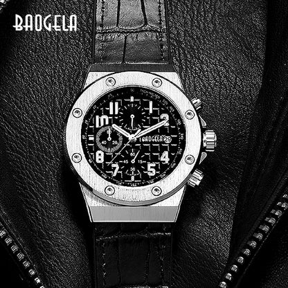 BAOGELA Timing Watch Men's Sports Watch Quartz Watch Leather Brand