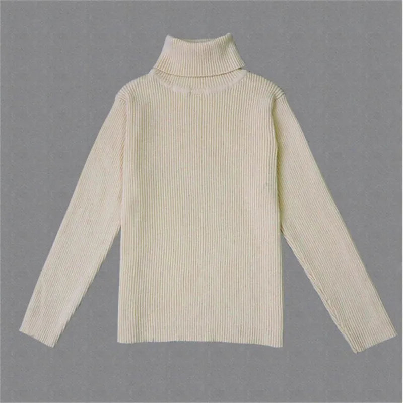 Baby Girls Winter Turtleneck Knitted Sweaters Clothes 2023 Autumn Children