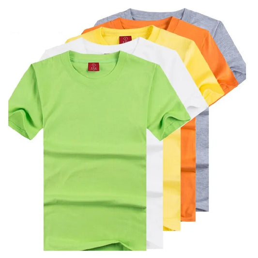 Mens Cotton Summer T Shirt Short Sleeve Tees O-Neck T-Shirts