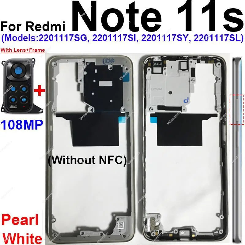 Middle Frame Housing for Xiaomi Redmi Note 11 Note 11S 4G Middle Cover Bezel