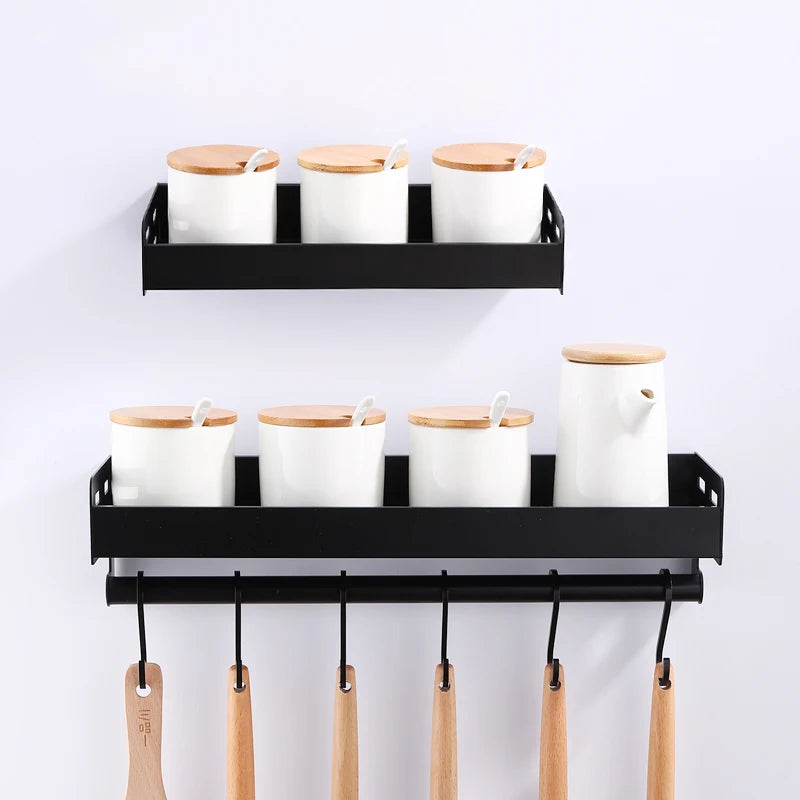 Wall-Mount Spice Racks Utensil Spoon Hanger Hook Kitchen Gadgets Accessories