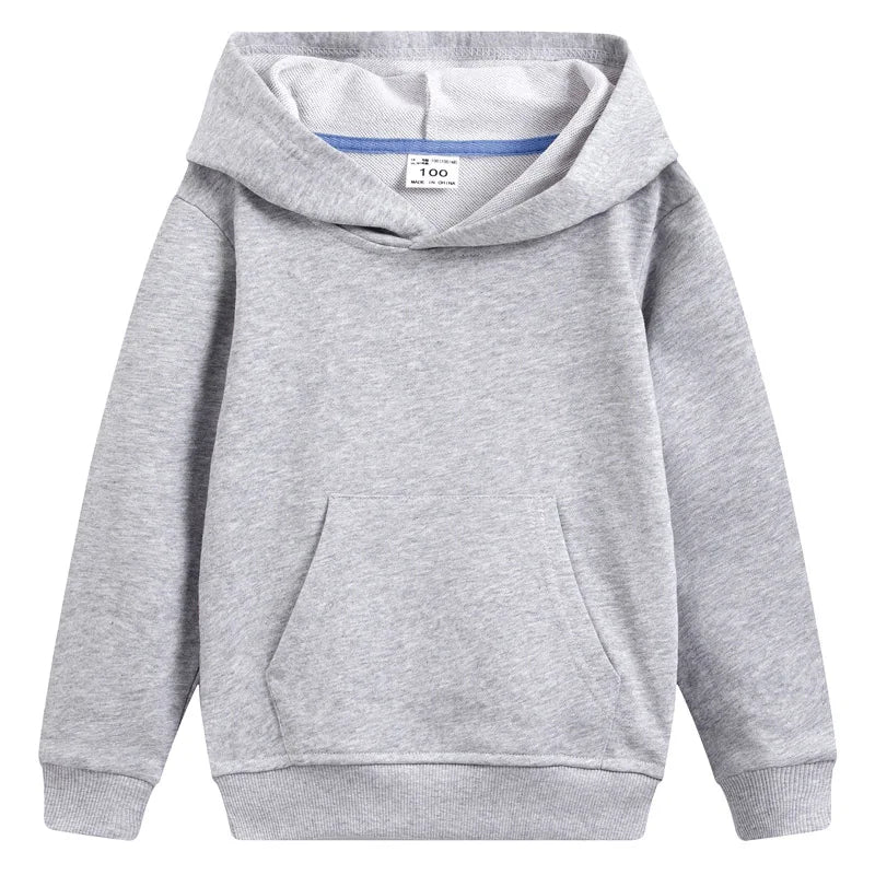 DE PEACH Autumn Winter Cotton Kids Girls Boys Hoodies Outerwear Teenager