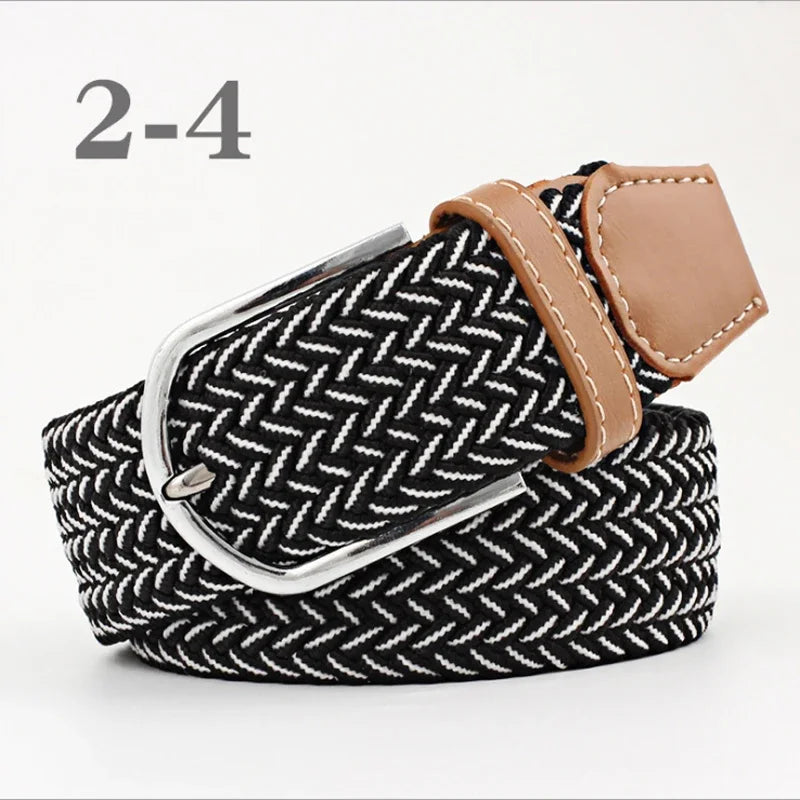 ZLD 60 Colors Female Casual Knitted Pin Buckle Men Belt