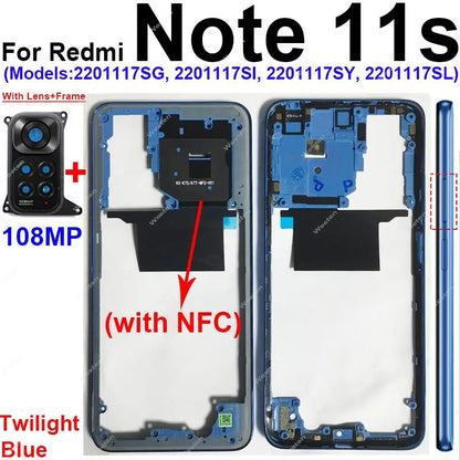 Middle Frame Housing for Xiaomi Redmi Note 11 Note 11S 4G Middle Cover Bezel