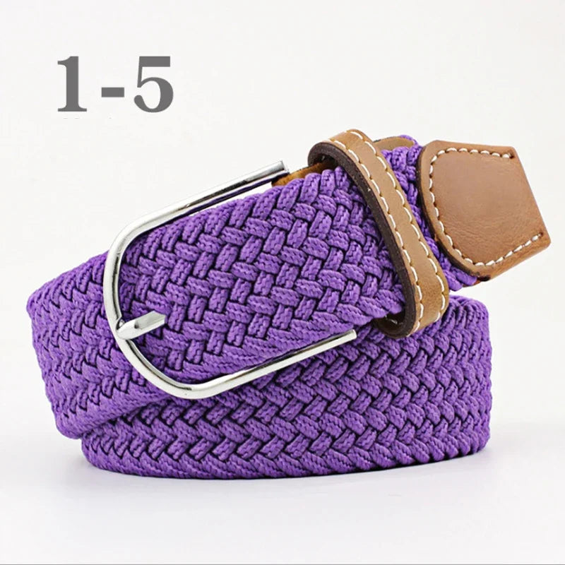 ZLD 60 Colors Female Casual Knitted Pin Buckle Men Belt