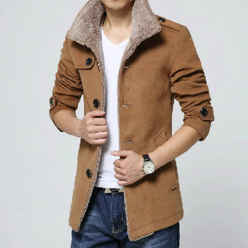 Winter Jackets Mens Casual Men Blends Fleece Warm Windbreaker Coats Men Jackets