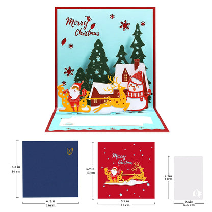 Merry Christmas Cards Christmas Tree Winter Gift Pop-Up Cards