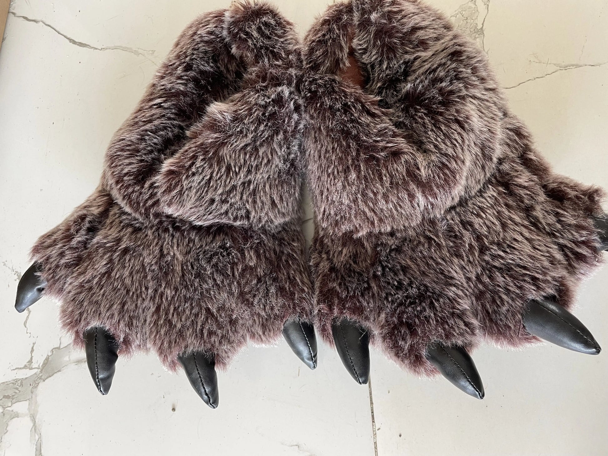 Millffy Funny Slippers Grizzly Bear Stuffed Animal Claw Paw Slippers