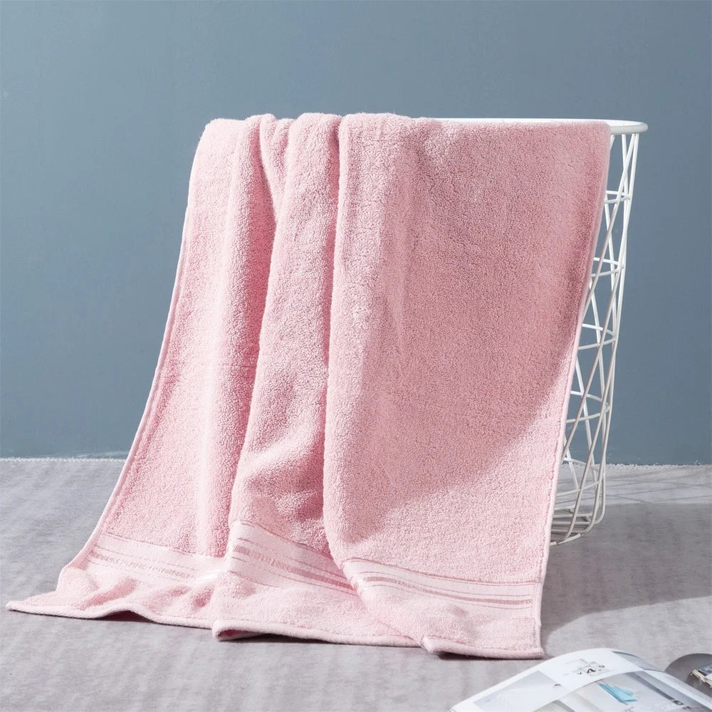 100% Cotton Bath Towel Sets Absorbent Adult Bath Towels Solid Color Soft