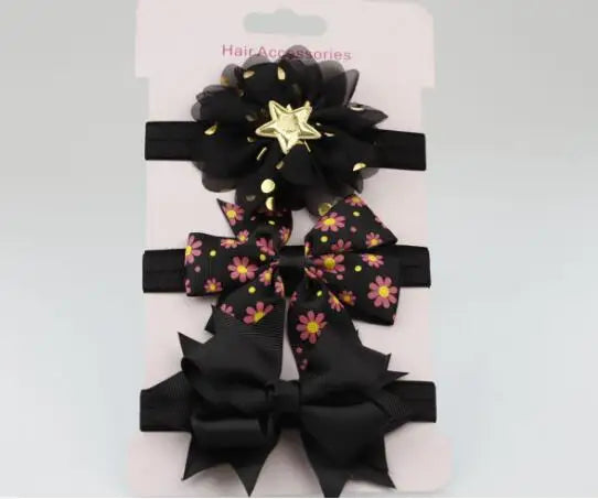 On Sale 3pcs New Baby Girl Boy Elastic Flower Headband Children